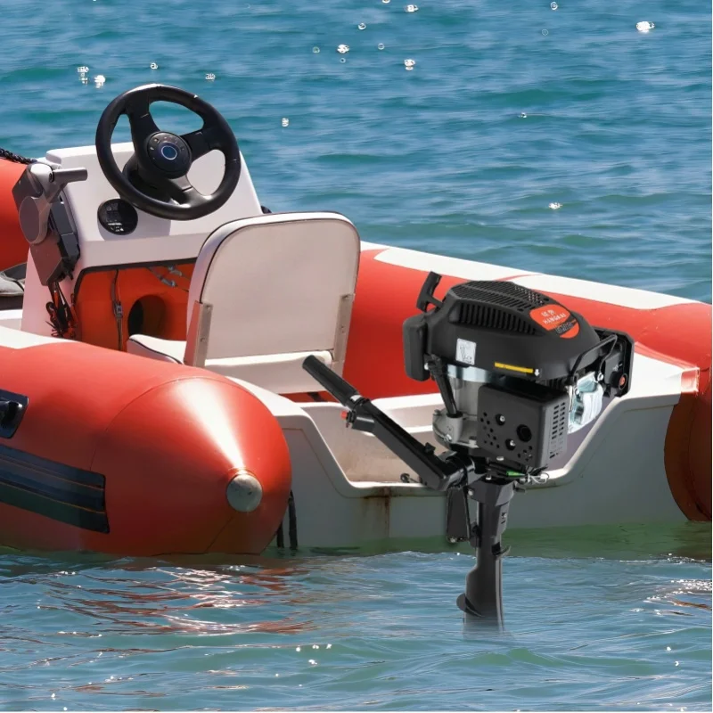 14,96*12,99*42,13 Zoll 4-Takt 6PS Hervorragende Leistung Schwarzer Außenbordmotor für Fischerei, Aquakultur