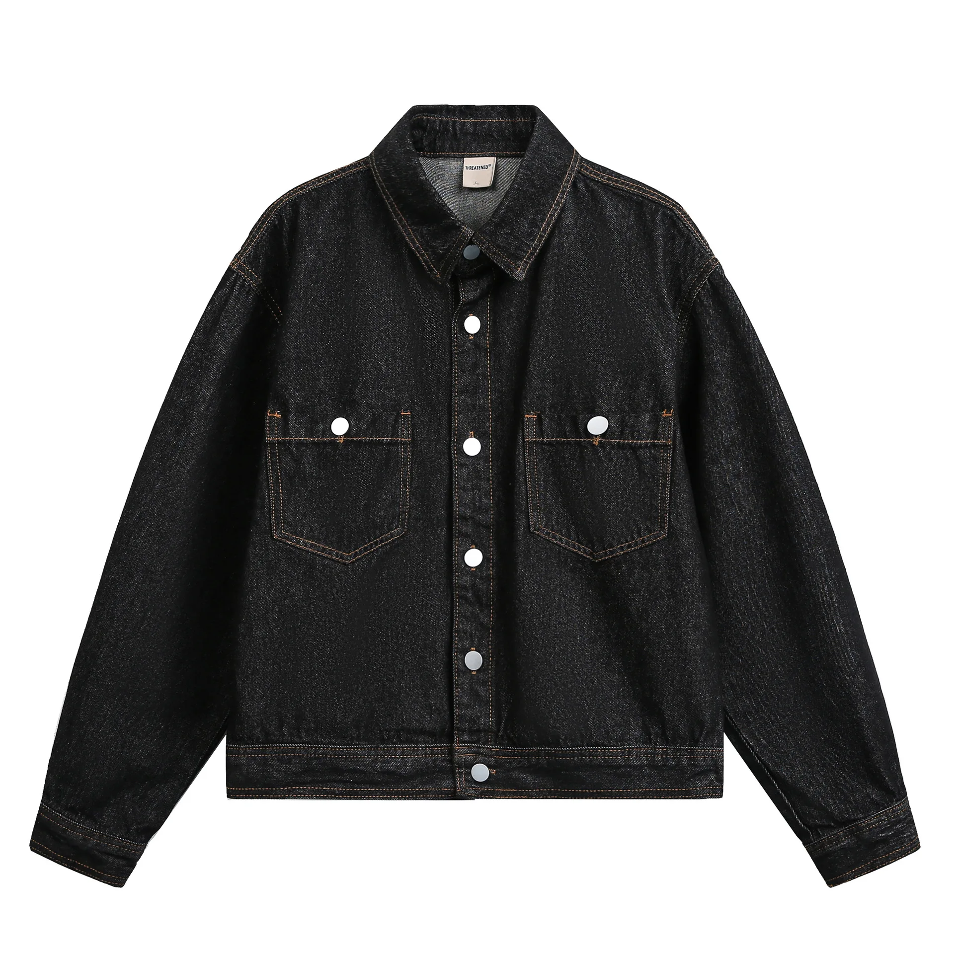 

Spring 2026 American Vintage Raw Color Denim Jacket Unisex Loose-fit Boxy Cropped Wide Workwear Jacket Streetwear Style for Men