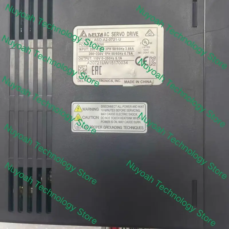 Second hand ASD-A2-0721-U 750W servo drive tested OK and  shipped quickly