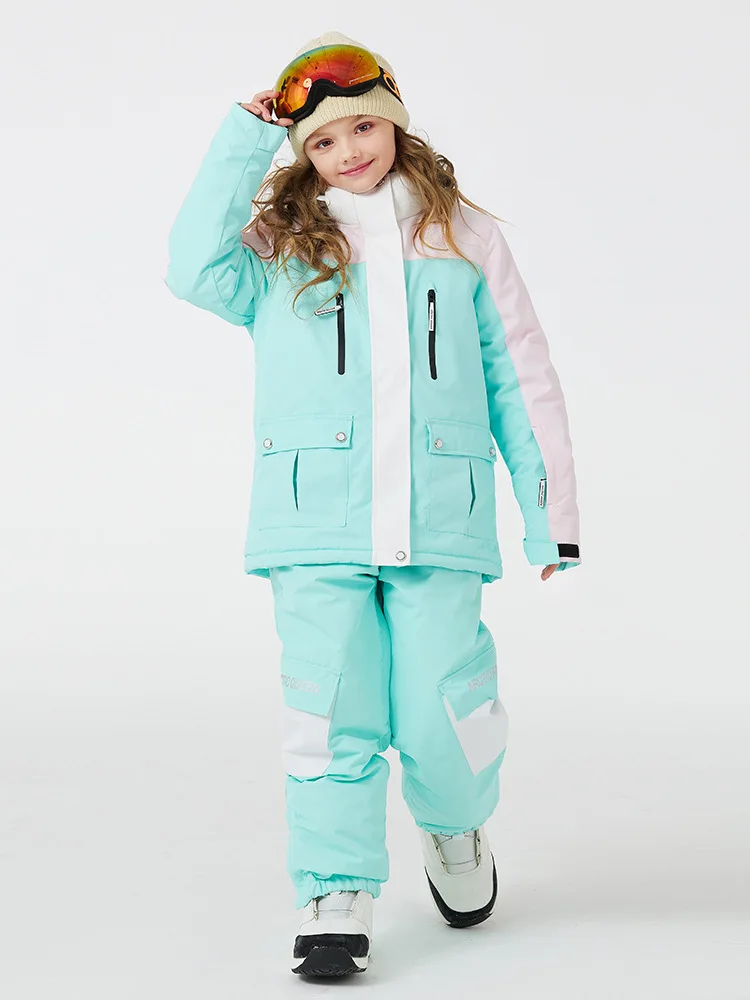 

Kids' Ski Suit Set, Winter Waterproof Thermal Snowboard & Ski Jacket and Pants for Boys & Girls, Windproof Insulated Snowwear fo