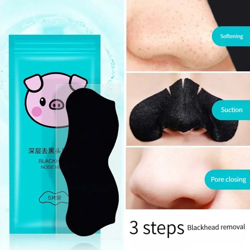 5PCS Blackhead Removal Nasal Strip Acne Magic Powerful Adsorption Mite Remover Deep Cleaning Pore Shrinking Smooth Skin