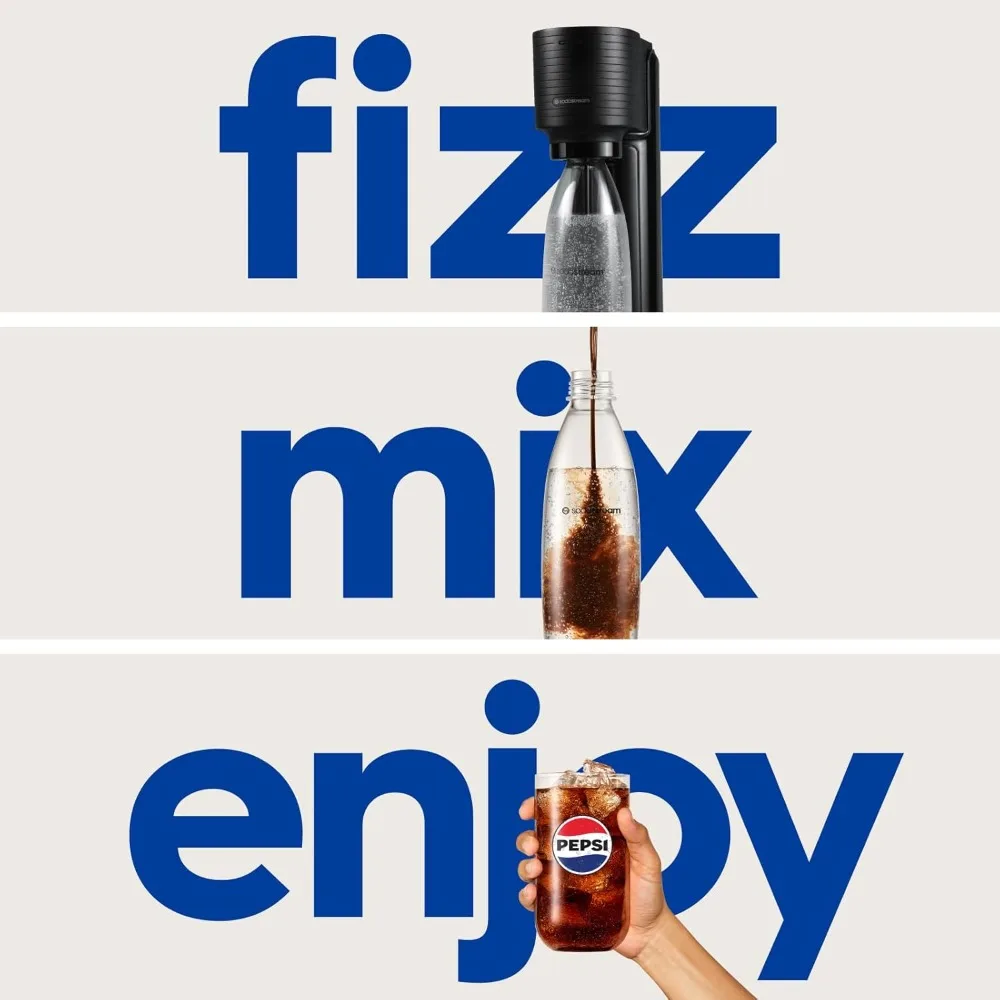 Sparkling Water Maker, Black,Energy efficient, powered by Co2 cylinder