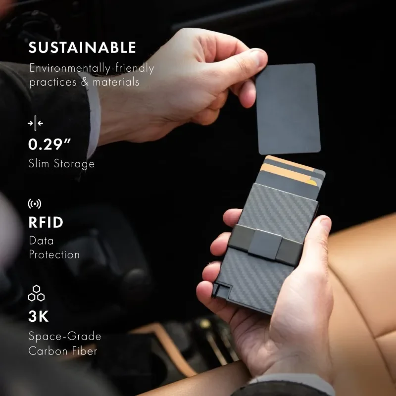 European and American Style Theft-Proof Brush Metal Aluminum Card Case for Men
