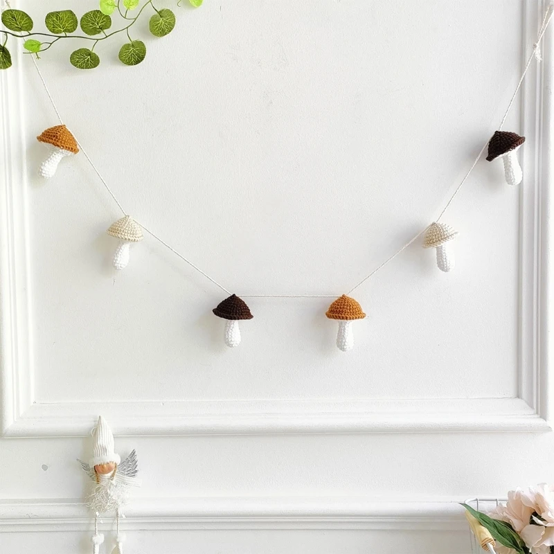 

Baby Photography Props Crochet Mushrooms Hanging Ornament Nursery Room Decors