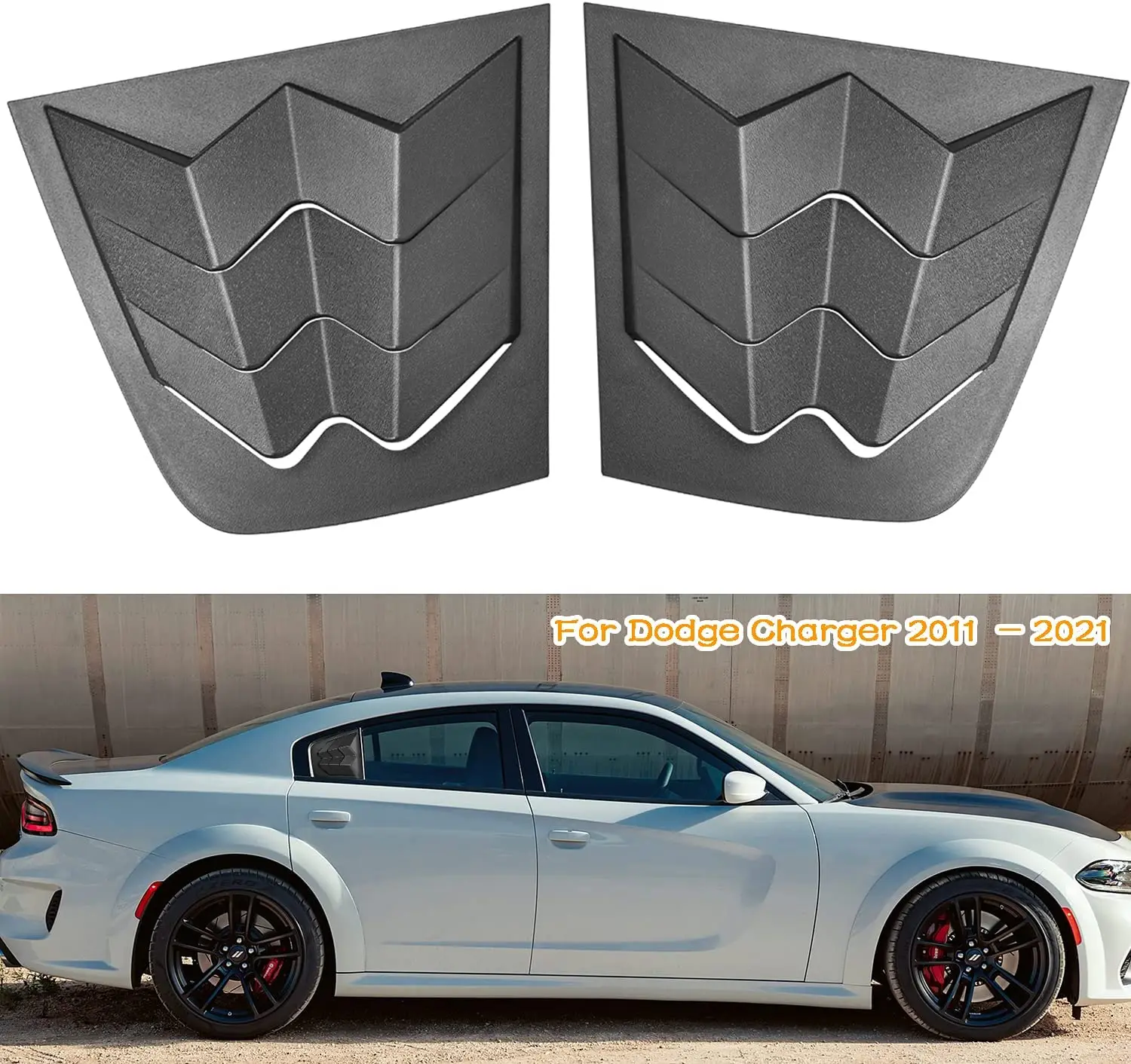 

TENG MILE 2pcs/set Side Window Louvers Air Vent Scoop Shades Cover Blinds ABS for Dodge Charger 2011-2021