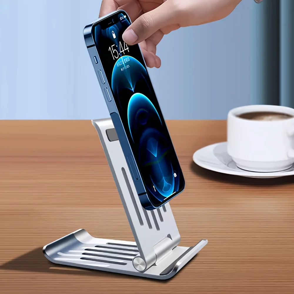 

1pc Aluminum Alloy Phone Stand,Portable Folding Design,Stable-Simple Mobile Holder for Desk,Office,Home Use,Mobile Phone Holde