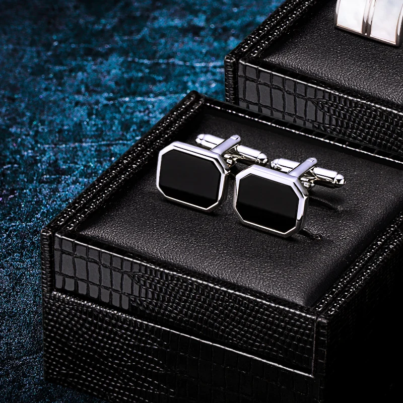 KFLK Jewelry shirt Fashion cufflink for mens Brand  Black cuff link Wholesale bouton High Quality Luxury Wedding guests