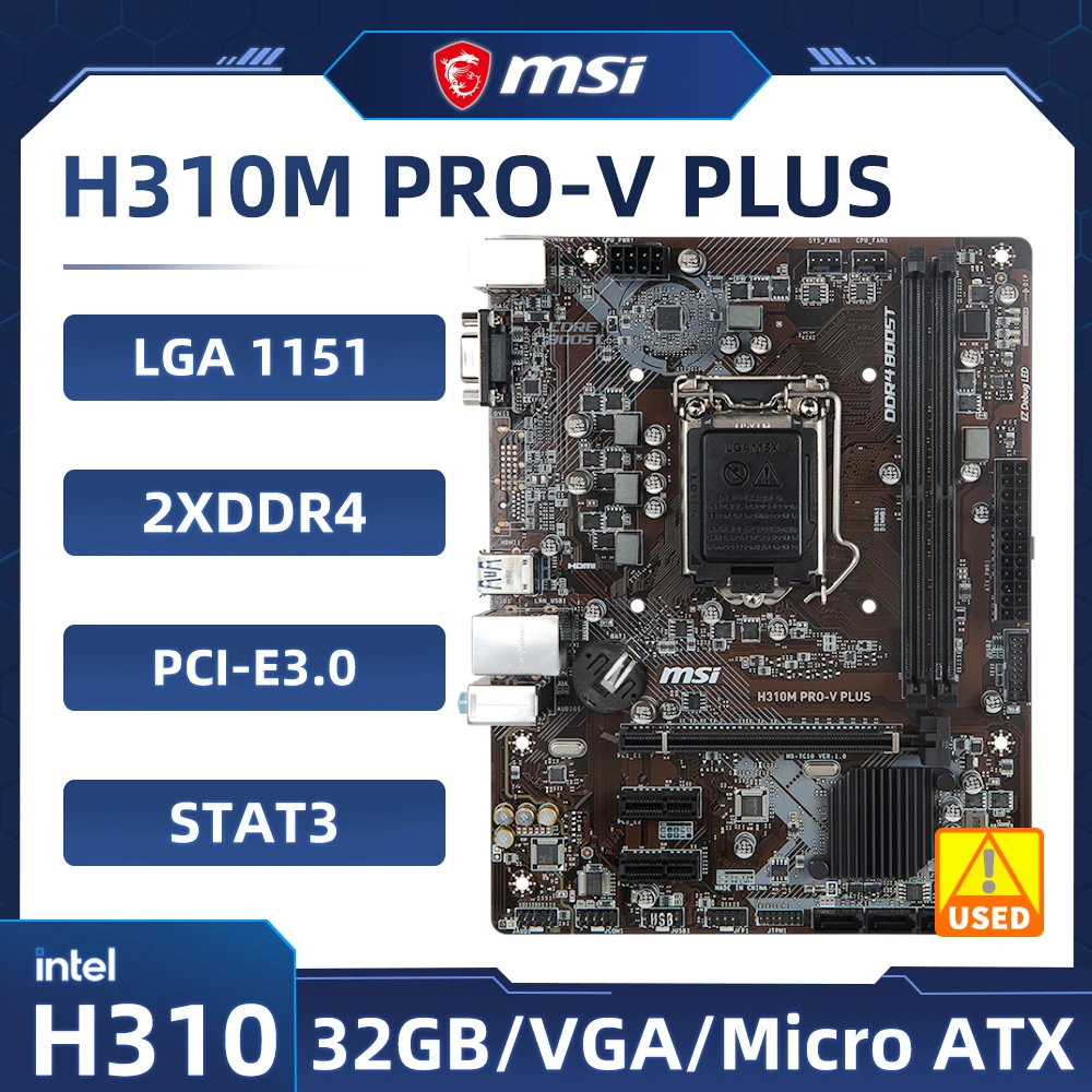 

﻿ Материнская плата MSI Intel H310 H310M PRO-V PLUS, материнская плата LGA 1151, поддержка 9700KF 9400F i9-9900K 8600 9320 G5500, процессор DDR4 32 ГБ