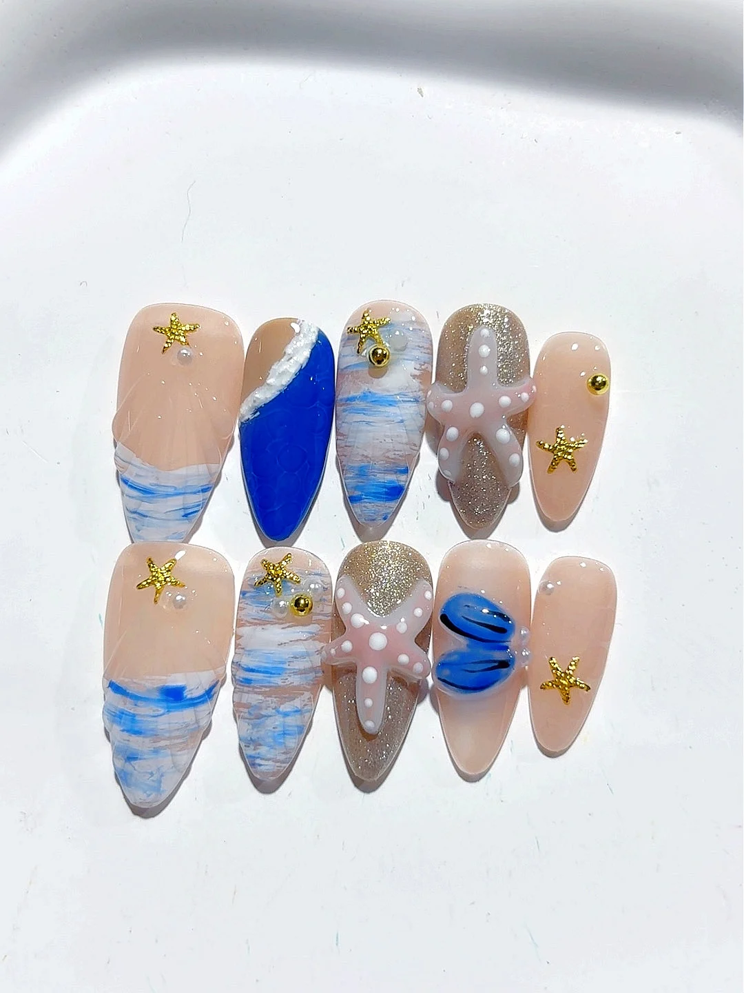 

Серия Ocean Стерео Морская Звезда и Волна Дизайн Ногтей Модный Маникюр (D454)