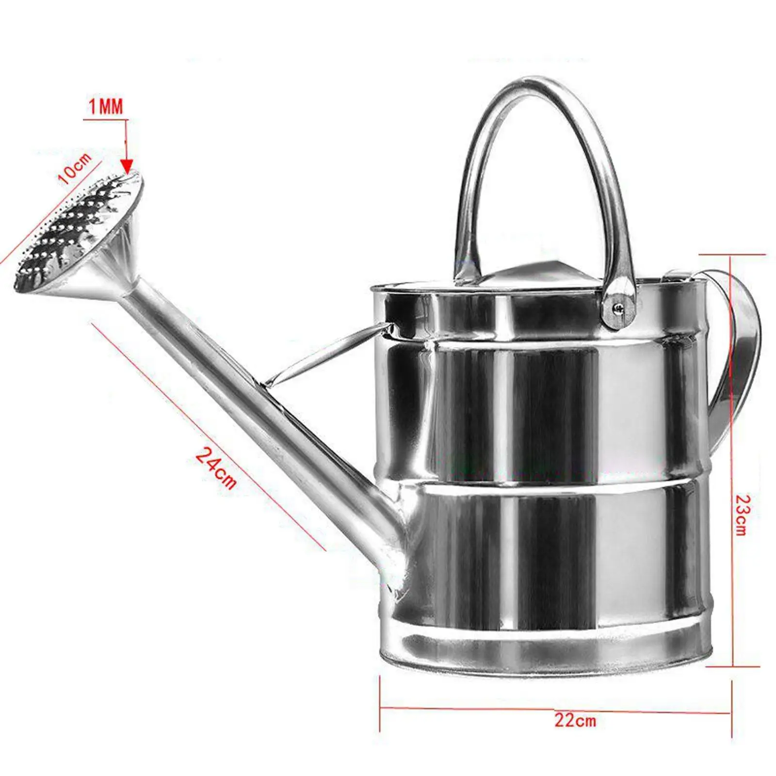 Stainless Steel Watering Can Practical Multipurpose Durability Plant Watering Tool Large Capacity for Home Outdoor Indoor Plant