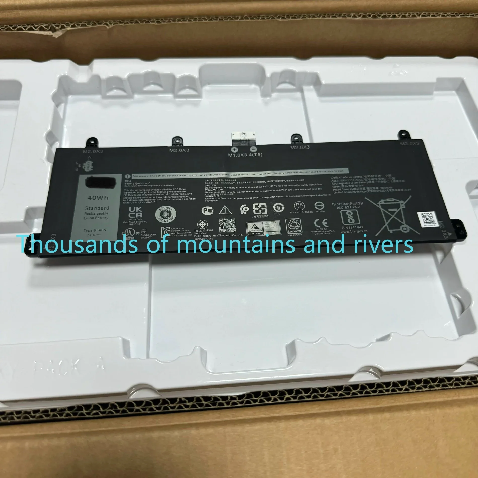 9F4FN Laptop Battery For DELL Latitude 7320 2VKW9 tablet 2-in-1 7.6V 40Wh