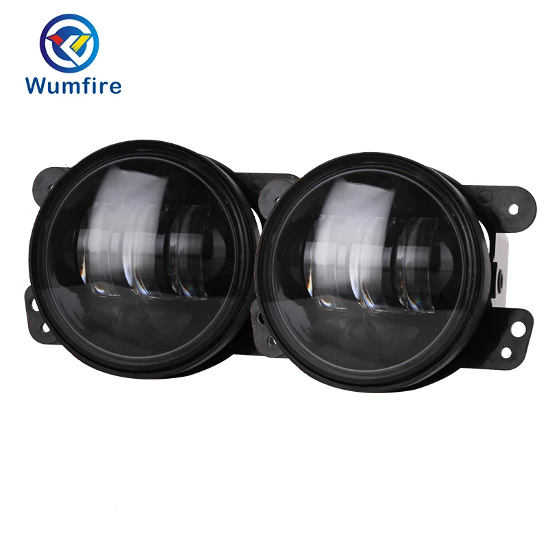 

2pcs/Pair 30w led 4 inch White/amber Round fog lights lens Projector 4'' Fog Lamp For Offroad Jeep Wrangler Dodge Chrysler