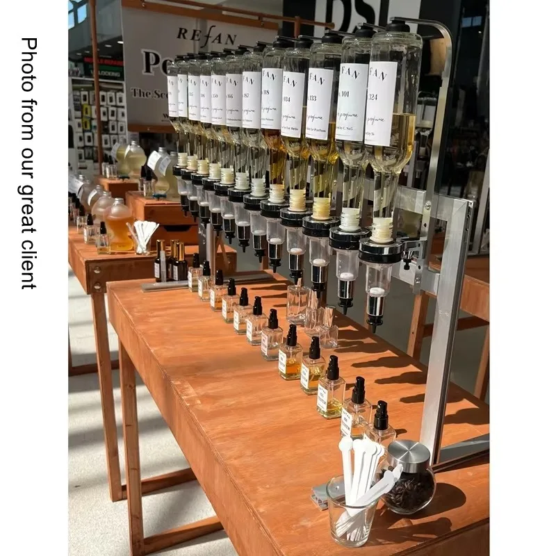 New Design 500ml 750ml Table Stand Perfume Display Rack 12 Heads Perfume Vending Machine For Perfume DIY