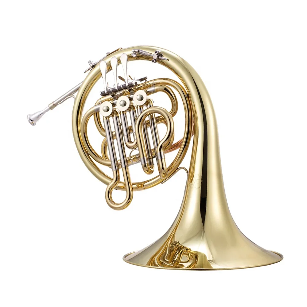 

Factory Direct Cheap Bb 3 Key Single Gold French Horn JYFH931