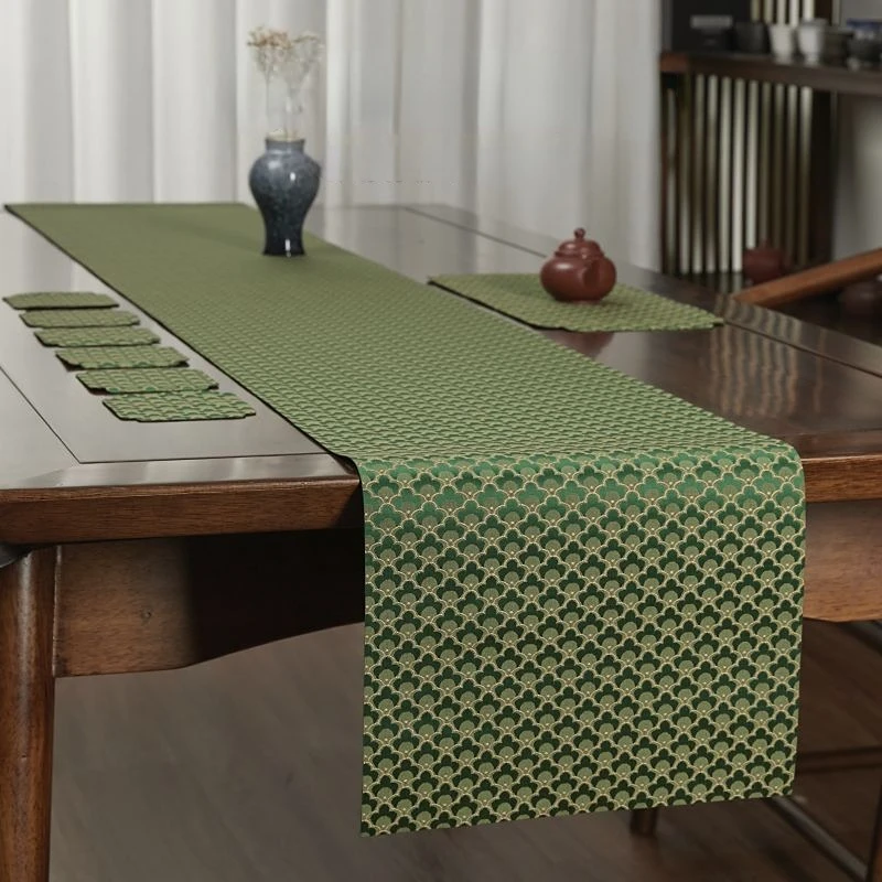 New Brocade Table Flag Zen Infusing Tea Mat Waterproof Cotton Hemp Tea Mat Table Art High-end Simplicity Brocade Tea Flag Cloth