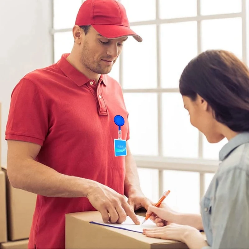 60 Pack Badge Reels Retractable, Badge Clips Holder For Hanging Name ID Card School Card Keychain