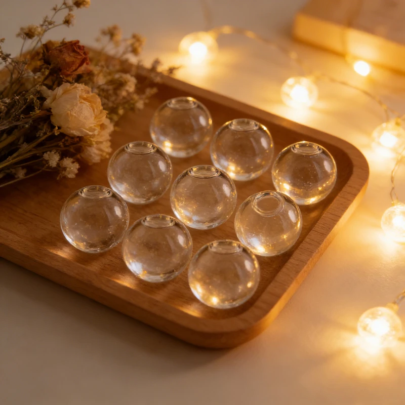 

10 piece set of single hole glass balls 6mm/8mm/10mm/12mm/14mm/16mm/18mm/20mm/25mm/30mm can be used for DIY jewelry accessories