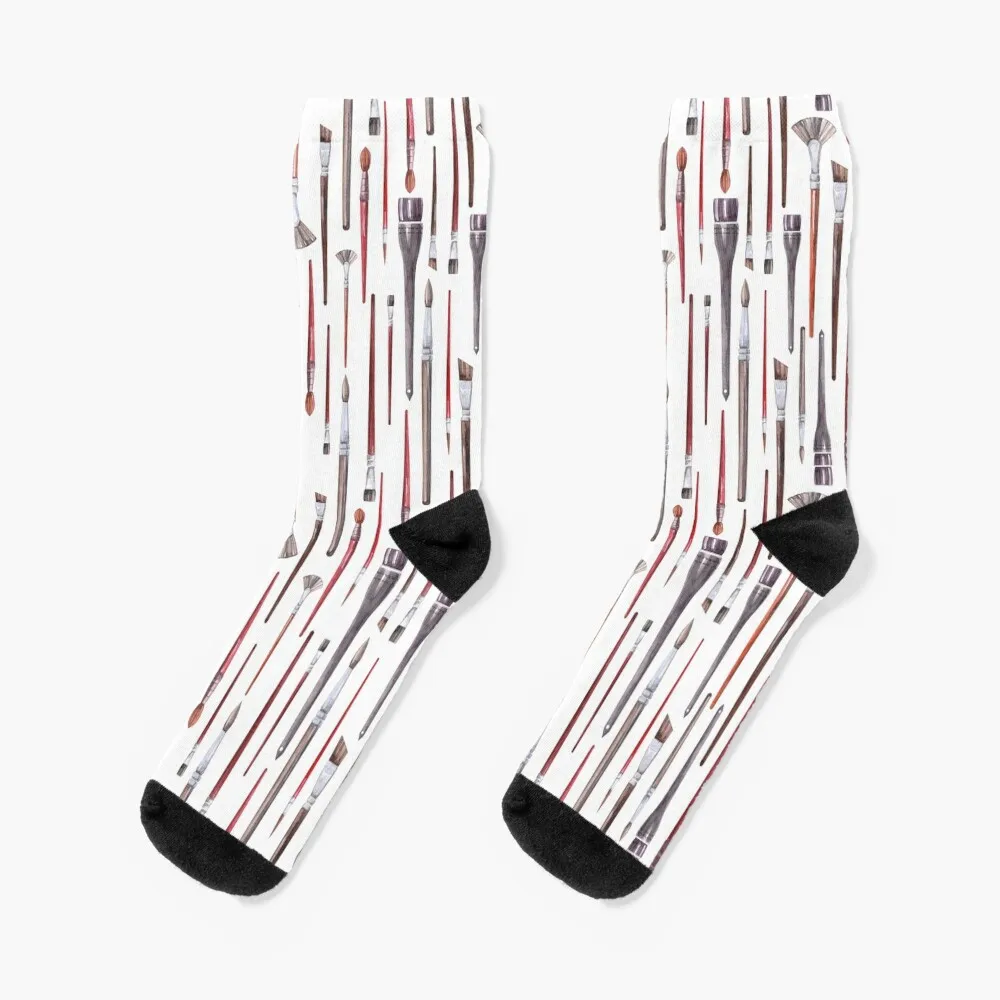 

Artist brush pattern Socks cute heated floor New year's Male Socks Women's