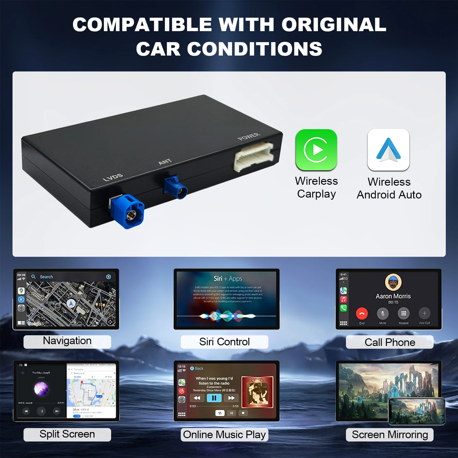 ترقية الشاشة الأصلية اللاسلكية Apple CarPlay Android لنظام MIB 2 & 3G MMI A4 A4L A5 Q5L #4