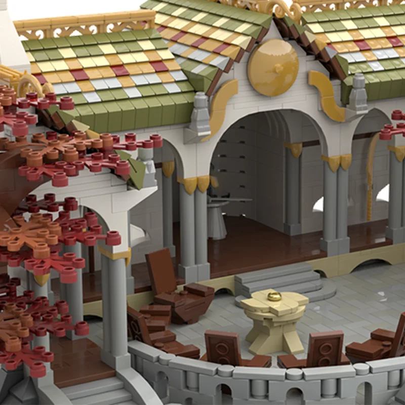 3997 Stück MOC The Lordes of the Ringsss Council of Elrond Klassische Szene Elf Architektur DIY Bausteine Modell Geschenk