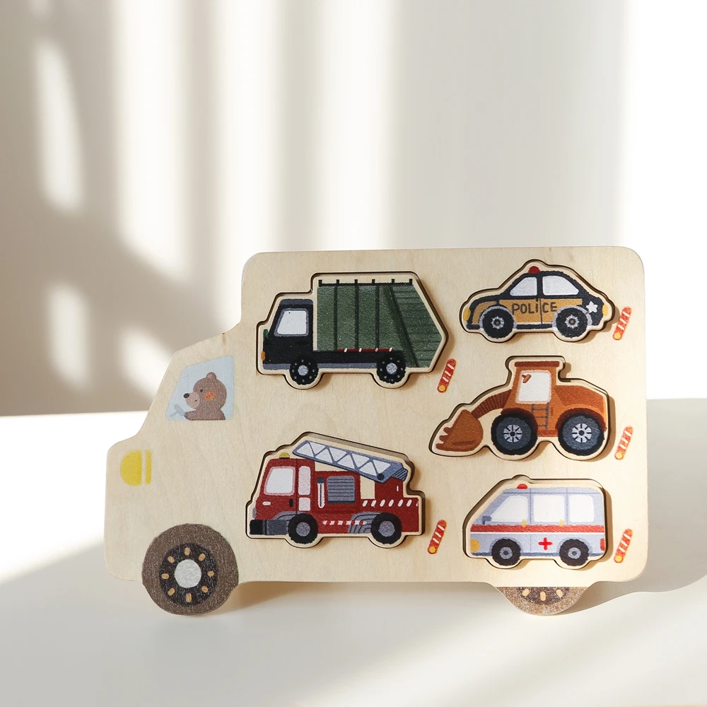 Montessori Baby Puzzles Spielzeug Holz Geometrie Puzzle Spielzeug Tier Auto Form Puzzle Bord Passenden Spiele Pädagogisches Lernen Spielzeug – Detail 11