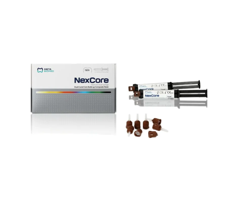 Meta NexCore Dual Cure Post Core Resin Cement | 2 Shades | 9g/Syringe , 2pcs/Box | Dental Light Curing Luting Cement view 6