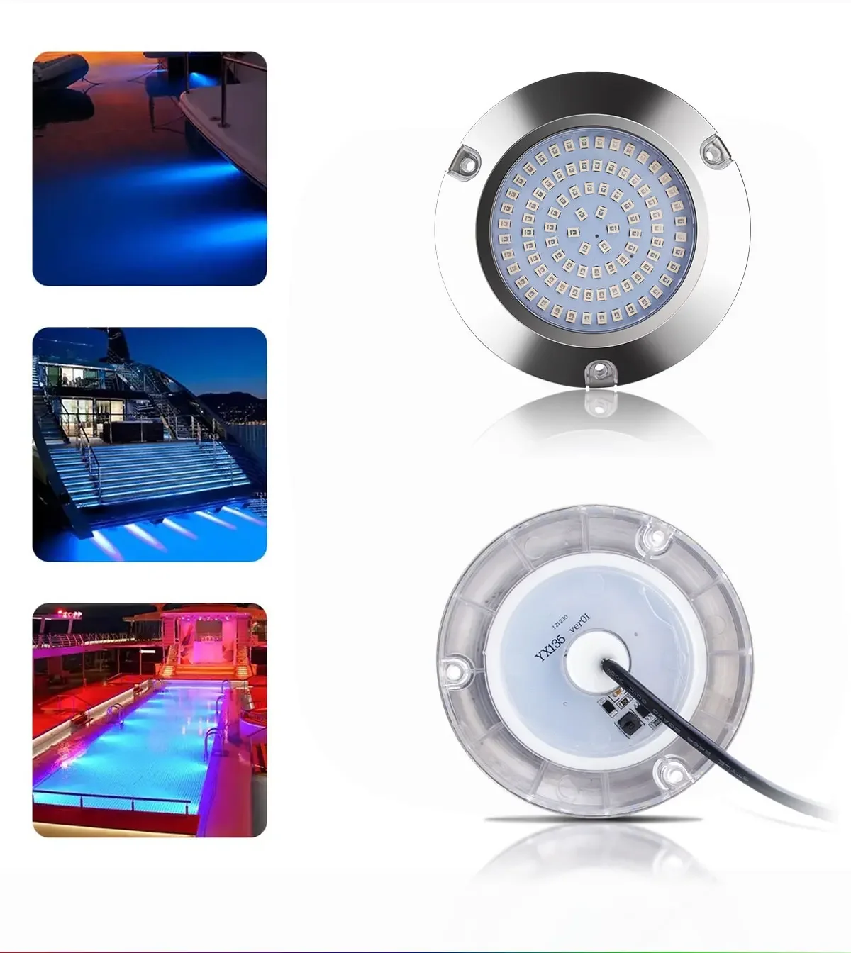 

120W LED Marine Yacht Lamp DC12V 24V 316L Stainless Steel IP68 Anti-corrosion Boat Underwater Light Saltwater Яхты Катера