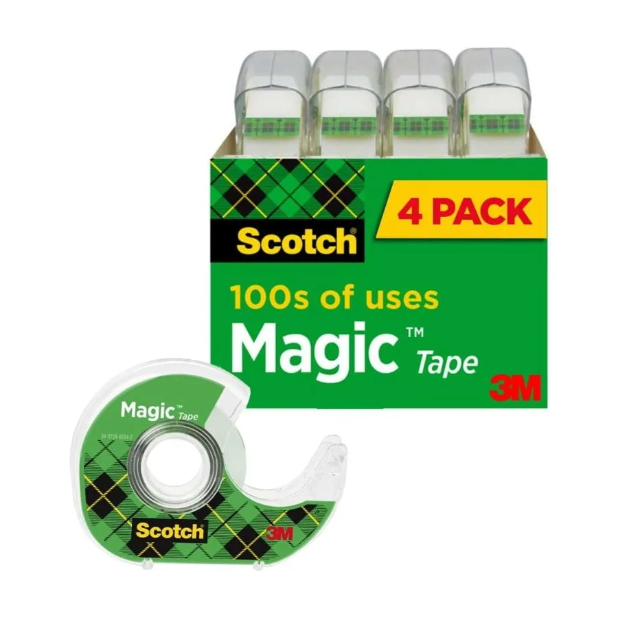 Clear Matte Dispensers for Office and Home Use 3 4 in. x 500 in. Long Rolls 4Pack Dispensers with EasyFeed Mechanism