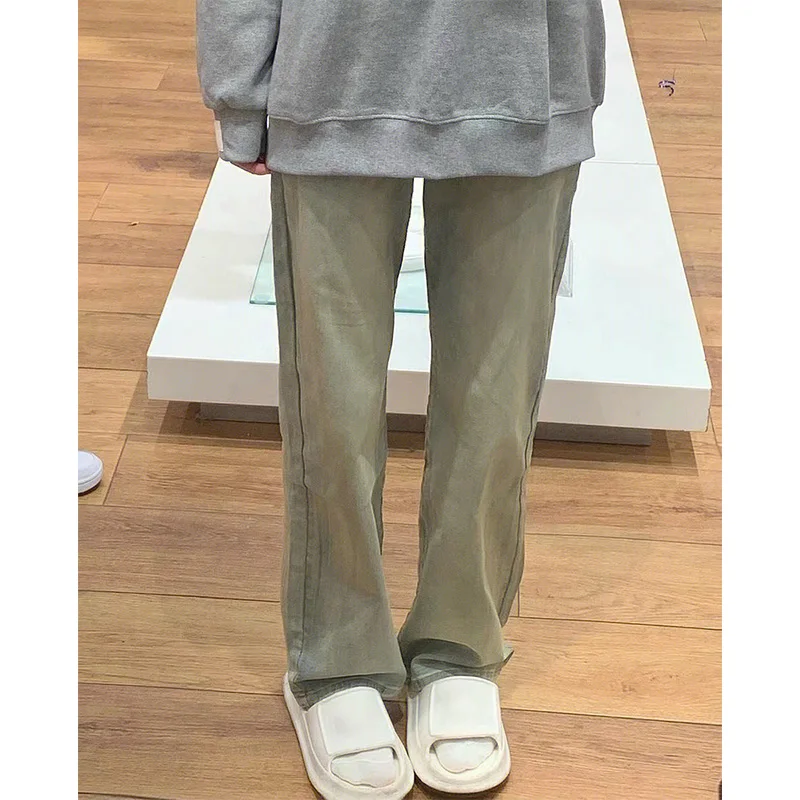 

American Retro Mud Dye Straight Leg Jeans Women's Autumn Winter Trendy Oversize High Street Vibe Pants