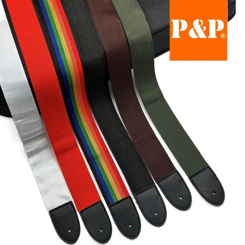 Colorful Guitar Strap, Guitar Accessories, Instrument Accessories, Black, Coffee, Red, Army Green