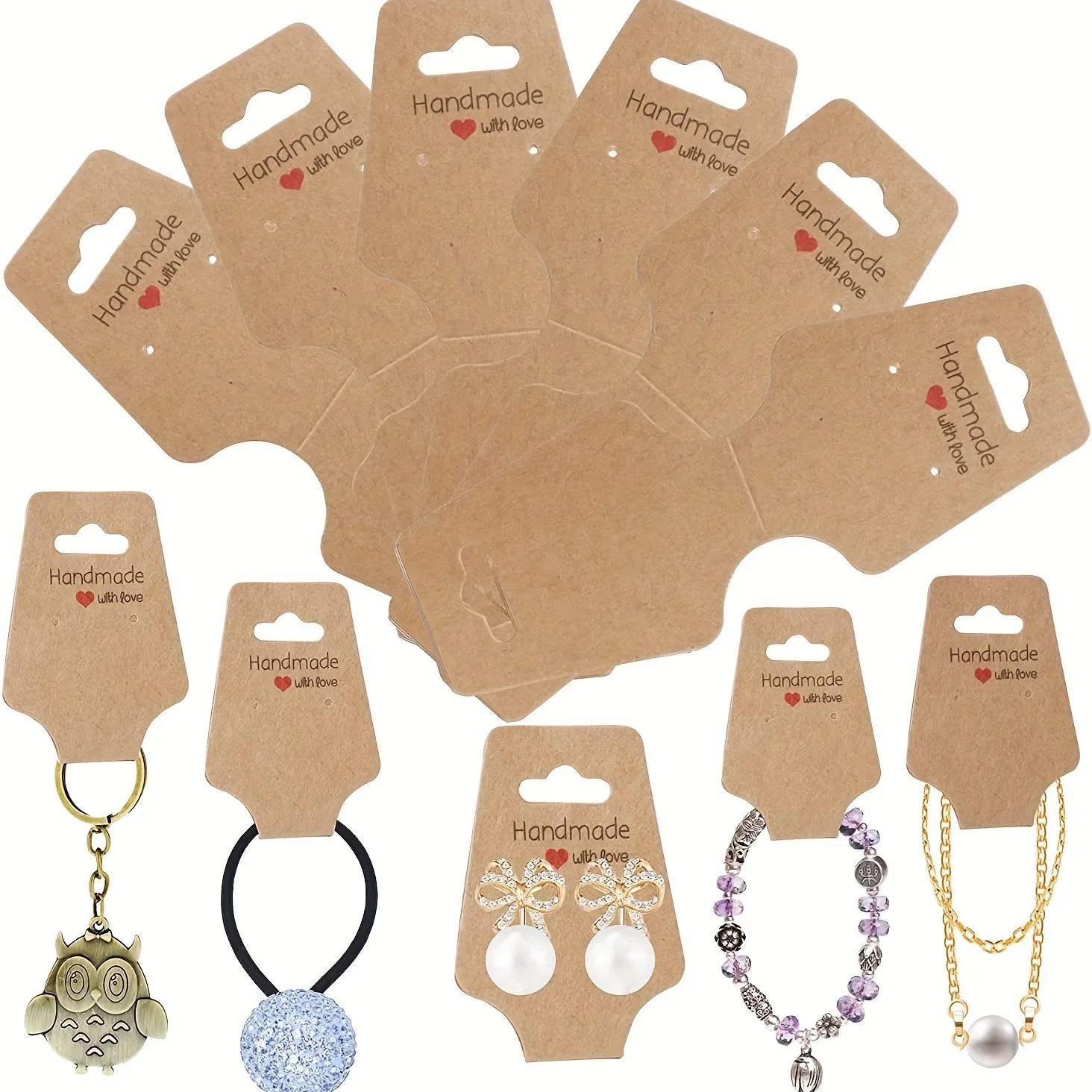 100pcs Self-Adhesive Jewelry Display Cards Sturdy Bracelet Necklace Holder Practical Convenient Packaging for Suspenders