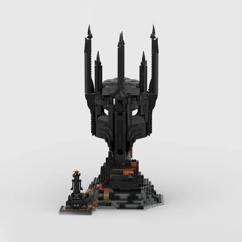 1306pcs MOC Hobbit Lord Rings Sauron S Helmet Mount Doom Display Model Building Toy Blocks Festival Gifts Construction
