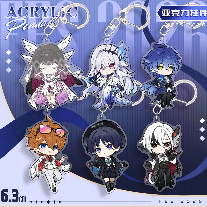 

6.3CM Genshin Impact Character Keychain Decoration Skirk Wanderer Columbina Flins Figure Pendant Anime Cosplay Backpack Charm