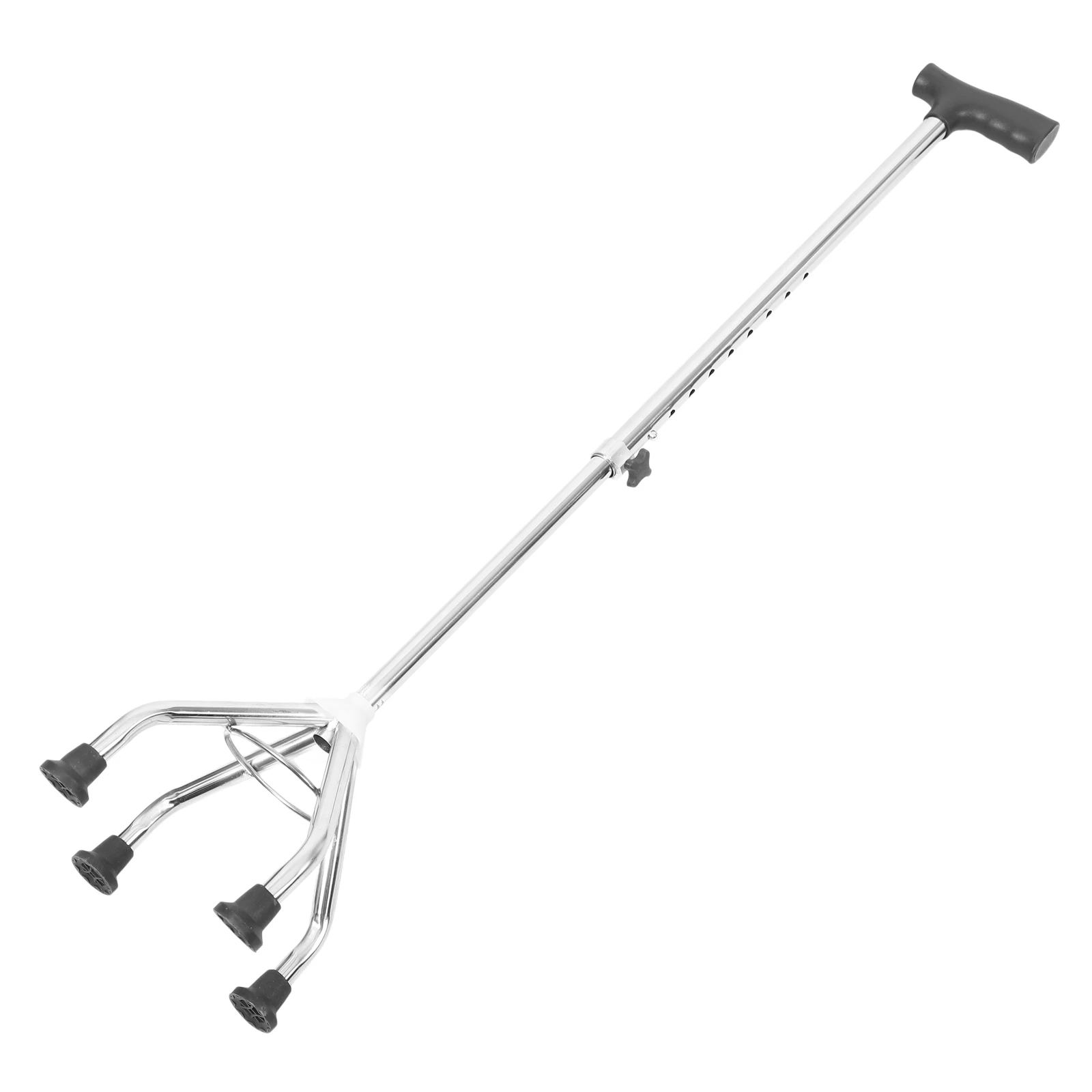 

Adjustable Four-legged Crutches Elderly Climbing Lightweight Hiking Trekking Poles Detachable Walking Stick Stainless Steel