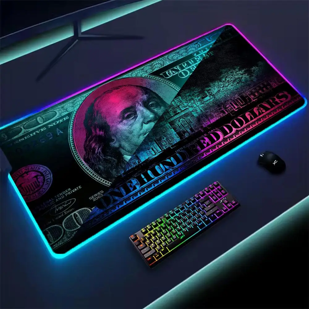 

Коврик для мыши Dollar XXL RGB игровой коврик для мыши аксессуары для геймеров большие коврики для мыши со светодиодной подсветкой ПК компьютерный настольный коврик с подсветкой