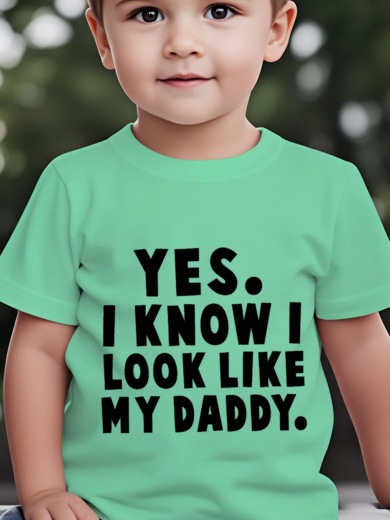 Boys Minimal Dad‑Theme Print T‑Shirt 