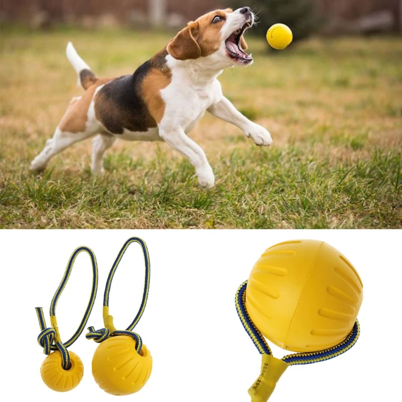 Dog Chew Toy EVA Floating Water Balls Pet Puppy Outdoor Training Interactive Ball Toy With Rope Dogs Biting Fetching Play Toy