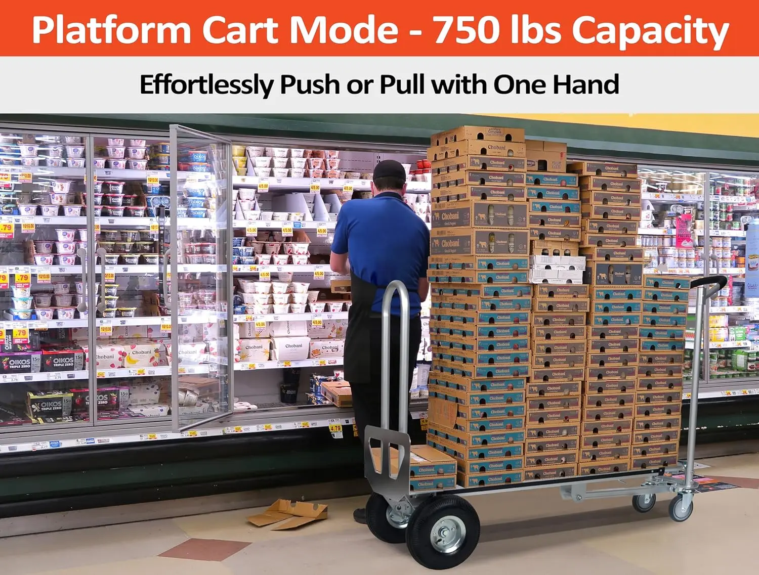 home.Industrial Convertible Hand Truck - AS7A2 Heavy Duty Aluminum 3 in 1 Dolly (750 lb Capacity) Lightweight Frame