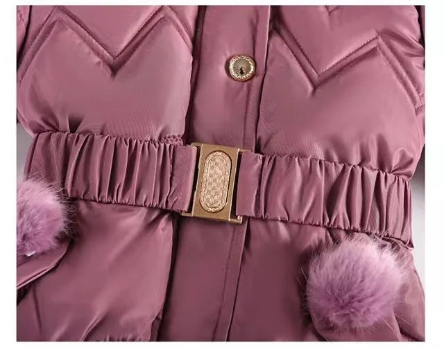 Winter Girls Princess Coat Keep Warm Thicken Kids Jacket Hooded Zipper Fur Collar Outerwear Children\'s Clothing 4 5 6 8 10 Years
