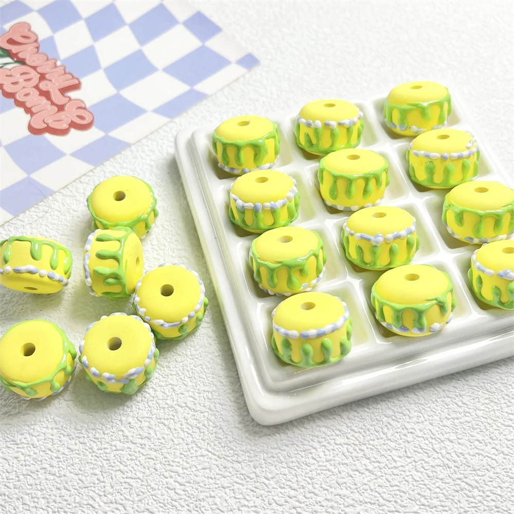 CH11 5pcs 20mm New Hand-painted Texture Beads DIY Charm Colorful Round Bead Handmade Beaded Mobile Phone Chain Decoration - view 5