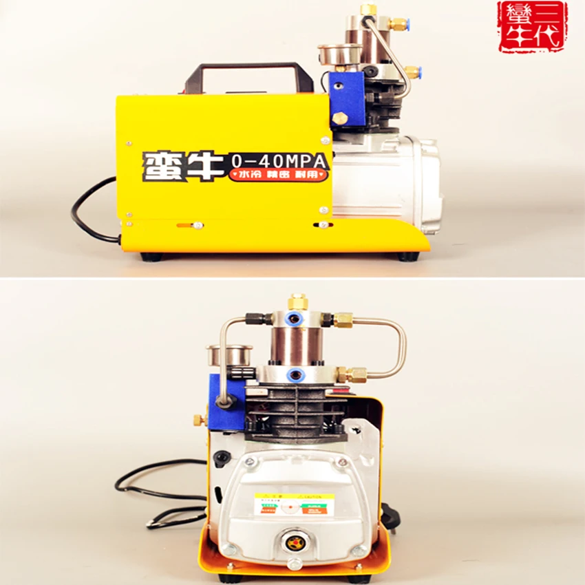 Electric High Pressure Air Pump, Mini Air Compressor, Water Cooled Air Pump, Oil-water Separator, 40Mpa, 220V
