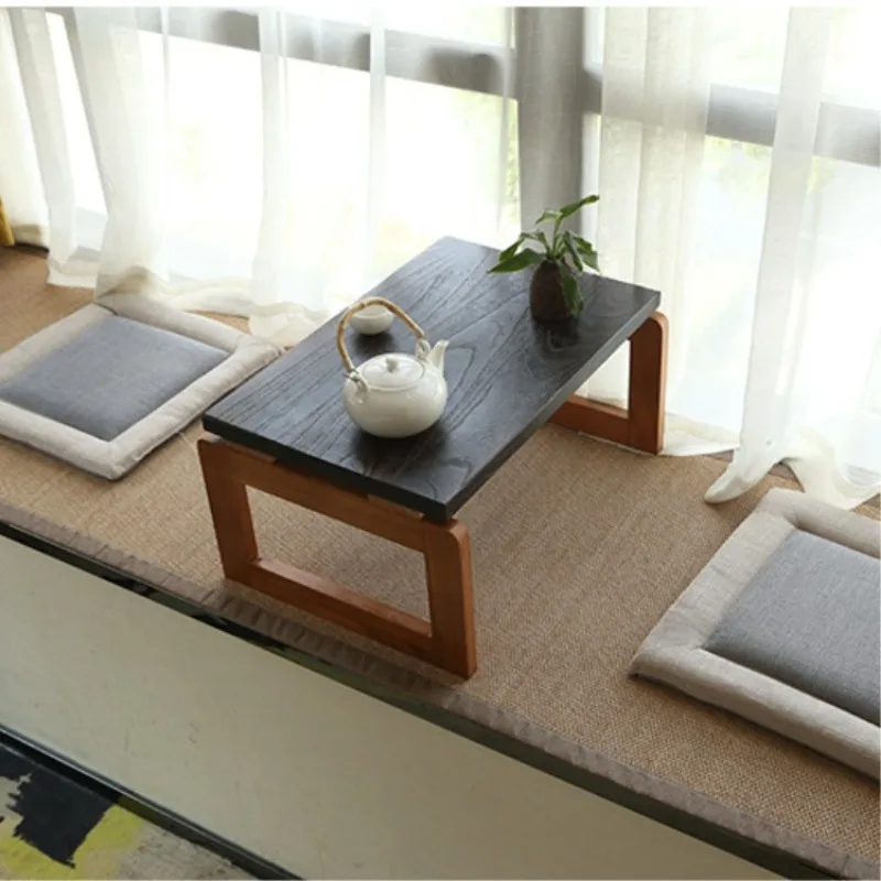 Tatami table Coffee Solid wood sitting low Kang  several foldable bay window Tea table
