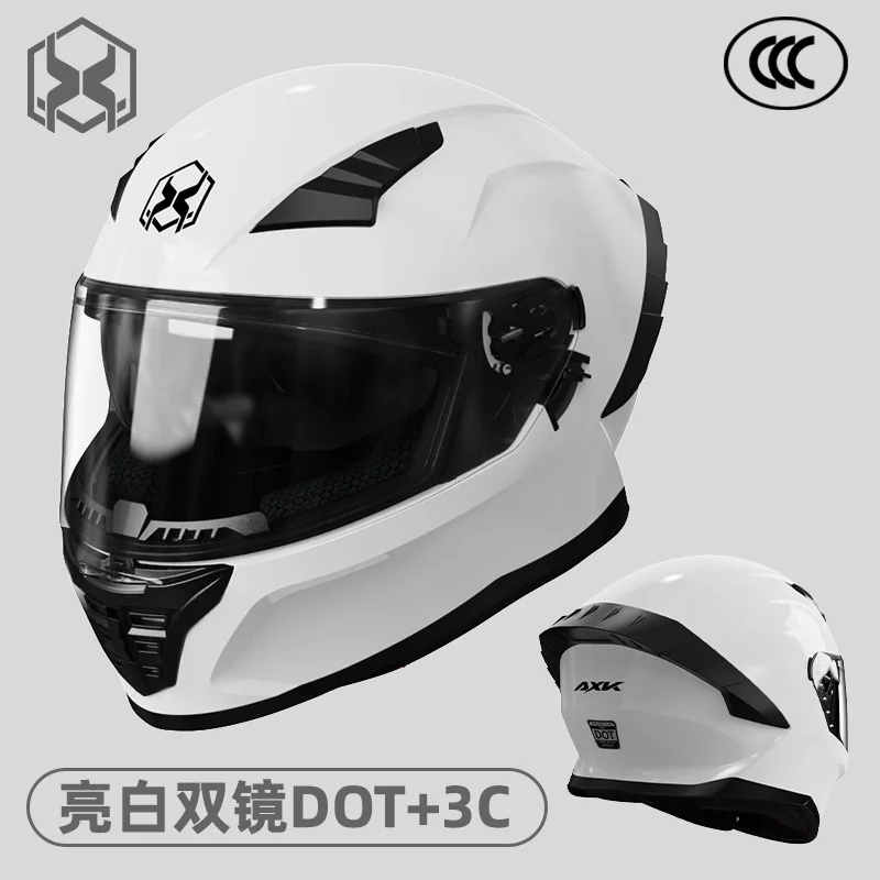 

2023 DOT Approved Full Face Racing Helmets Winter Warm Double Visor Motorcycle Helmet Motorbike Sports Safety helmet