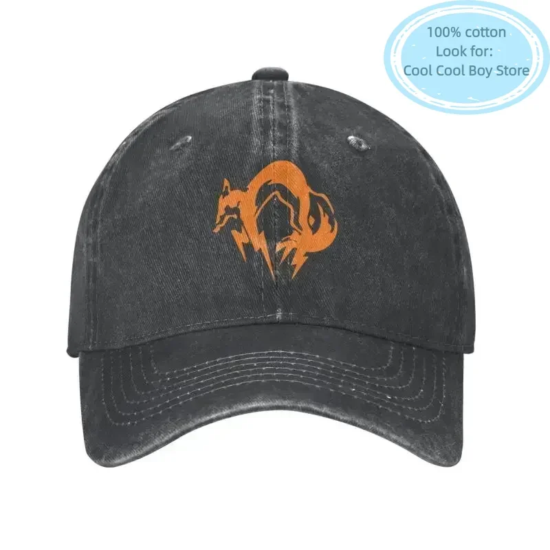 Custom Cotton Metal Gear Solid Fox Logo Baseball Cap Sports Women Men's Adjustable Video Game Dad Hat Summer