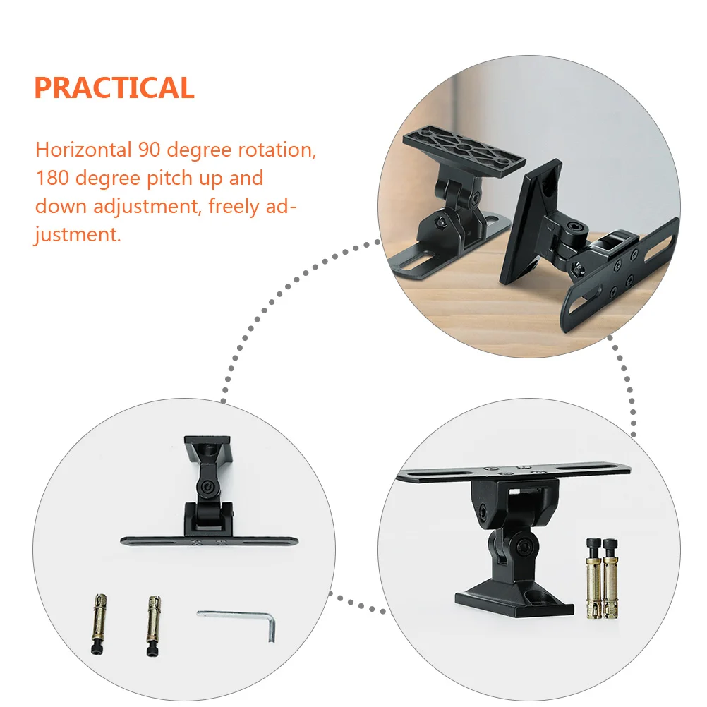 Horizontal Rotation Speaker Stand Vertical Adjustment Zinc Alloy Wall Mount Bracket Bookshelf Speaker Shelf Center Channel