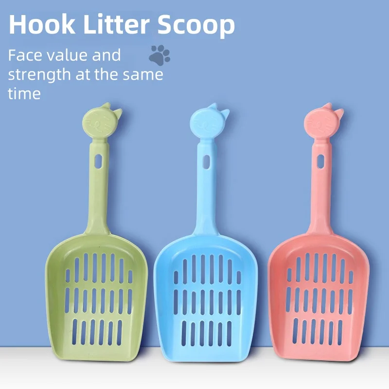 Pet Litter Box Cleaning Supplies Candy Color Thickened Cat Litter Scoop Hollowed Out Cat Litter Scoop New