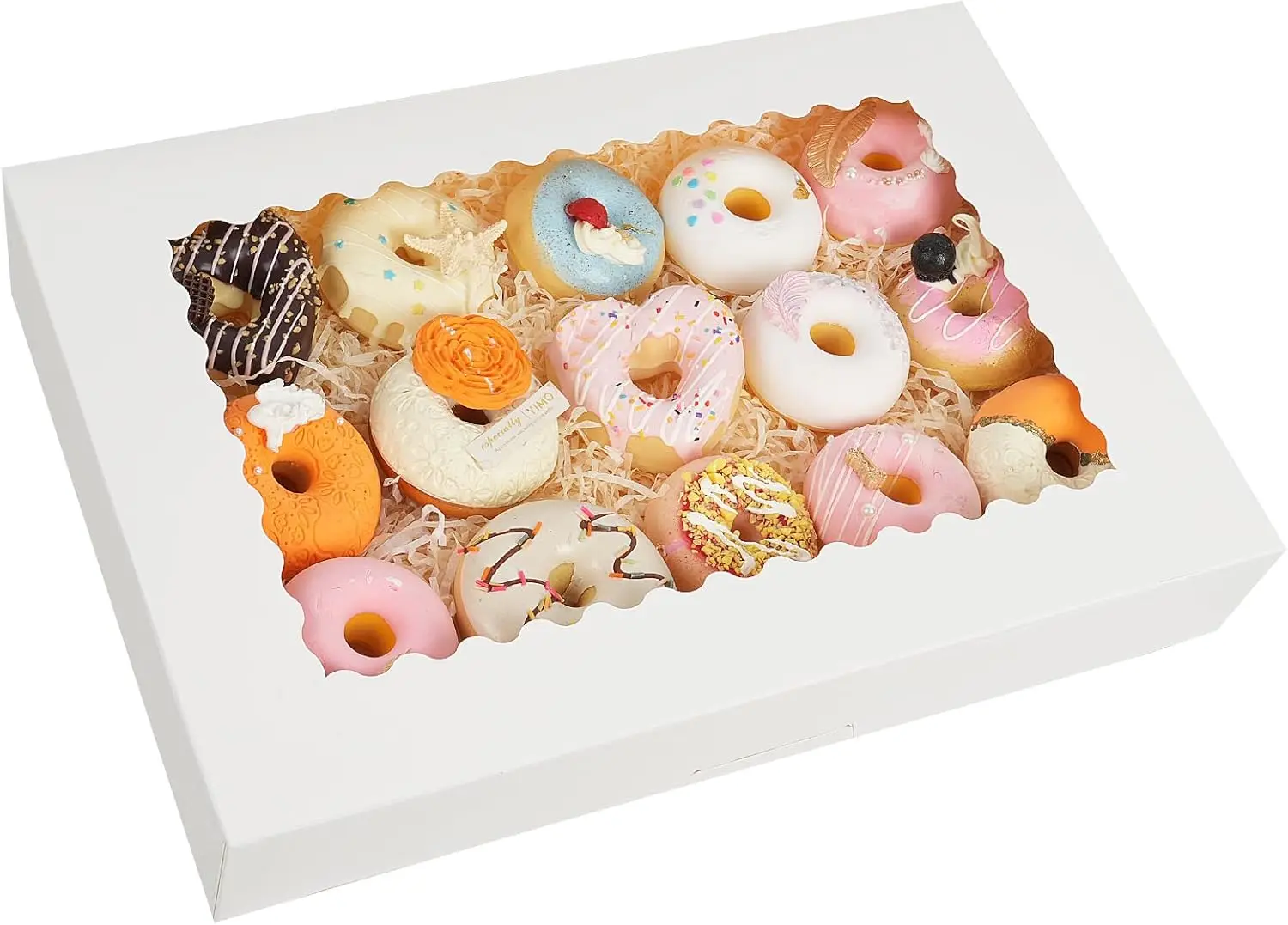 

40pcs Large Auto-Popup Bakery Boxes with Window, 16x11x2.5 Inches for Donuts, Pastries, Treats
