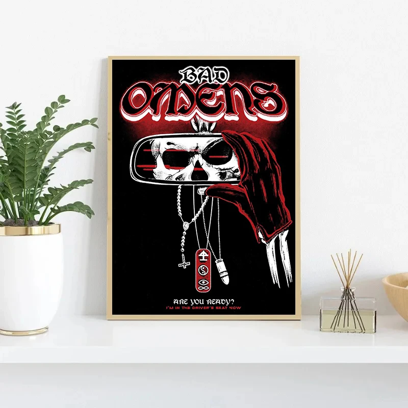 روك باند B-Bad O-Omens الملصقات والمطبوعات حائط لوح رسم صورة فنية لغرفة النادي ديكور المنزل المشجعين هدية