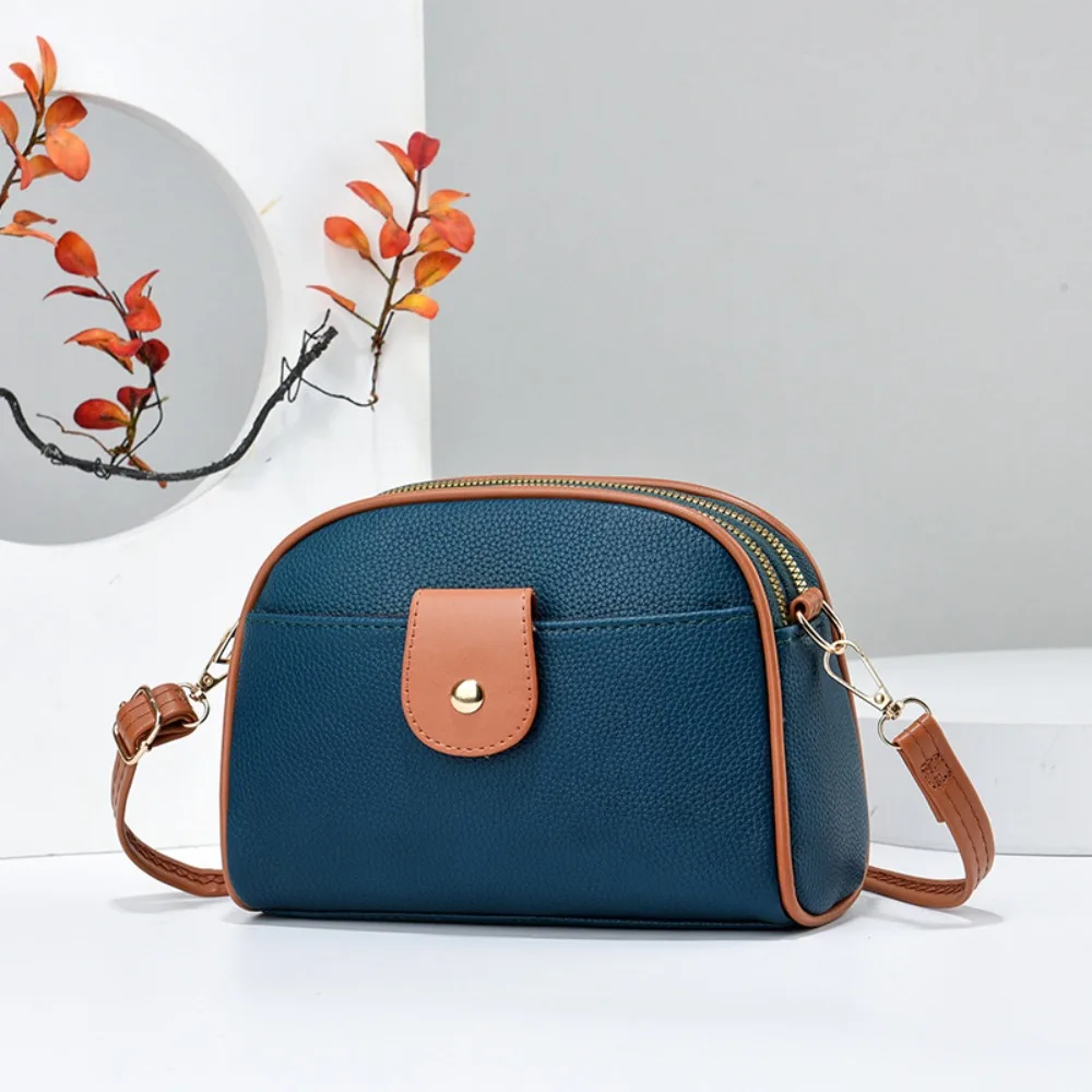 

Ins Elegant Small Crossbody Bag PU Leather Solid Color Niche Shoulder Bag Korean Style Mommy Bag Simple Square Bag Travel