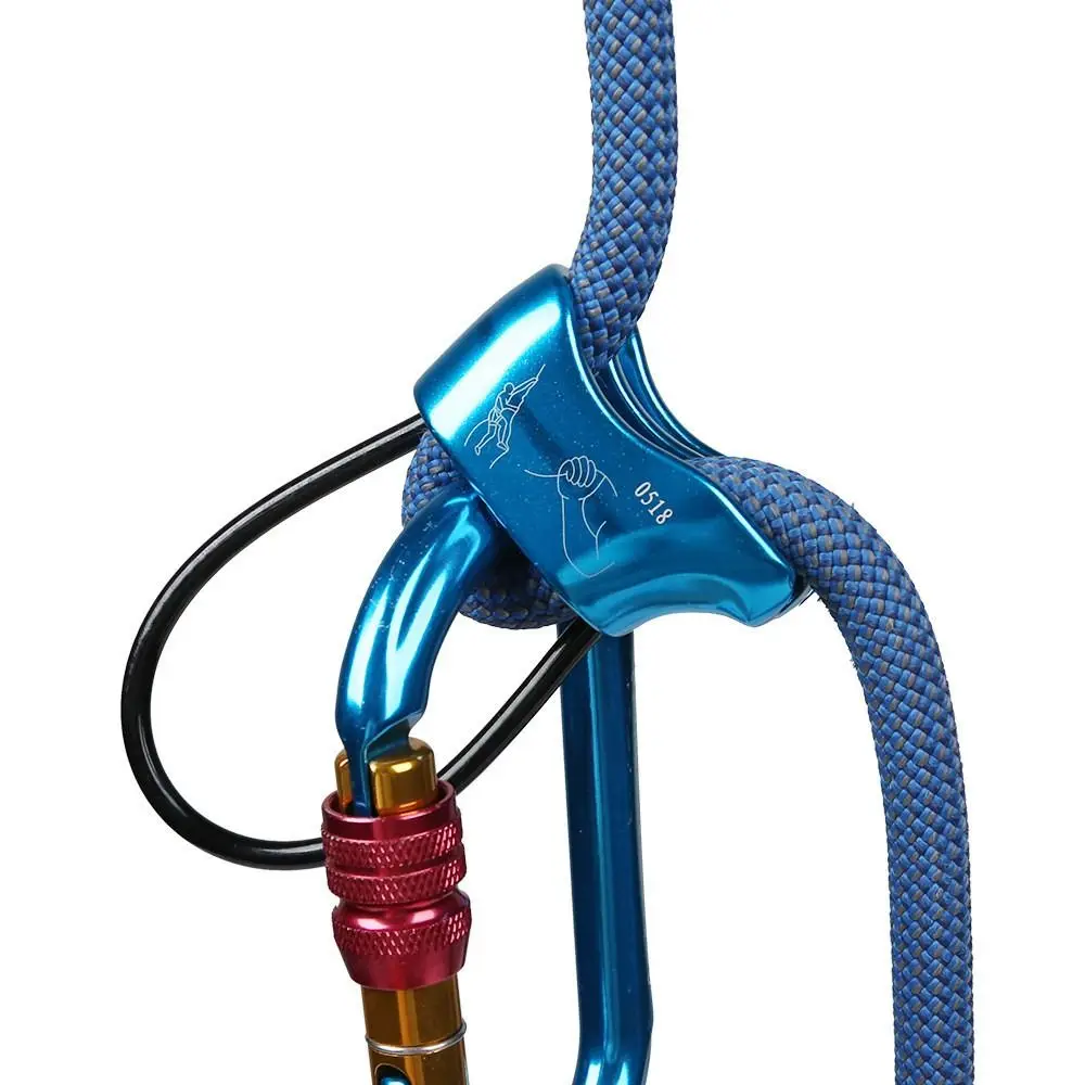 Downhill Be-lay Rappel Device Sicherheitsring Doppelschlitz Klettern Rappel Abseilen ATC Klettern Abseilgerät Bergsteigen